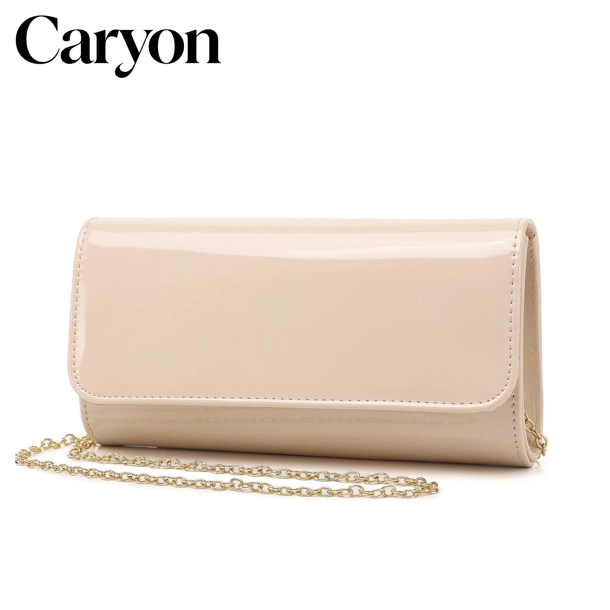 

Women Patent Leather Clutch Evening Bag Detachable Chain Crossbody Shoulder Bag Glossy Solid Envelope Purse for Wedding Party