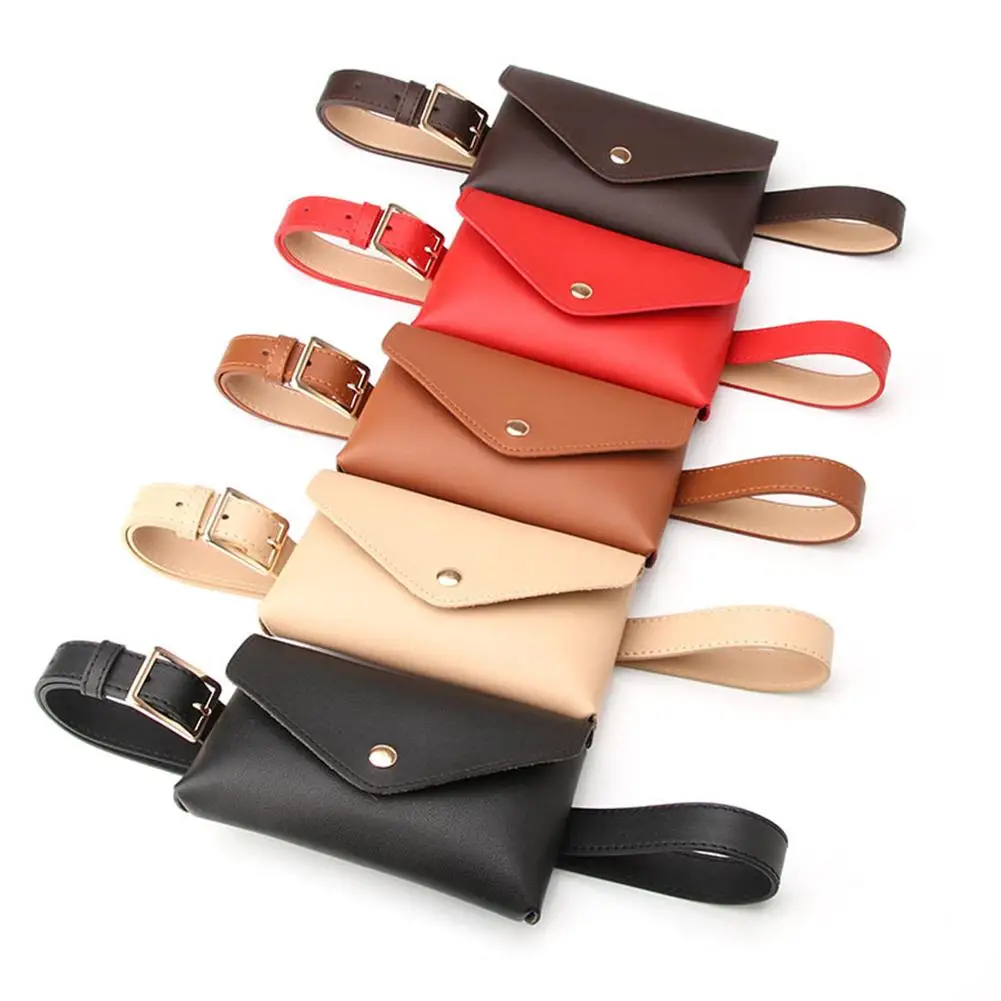 Neue Frauen Taille Taschen PU Leder Fanny Pack Brust Tasche frauen Gürtel Mode Pin Schnalle Dünnen Gürtel Tasche – Detail 6