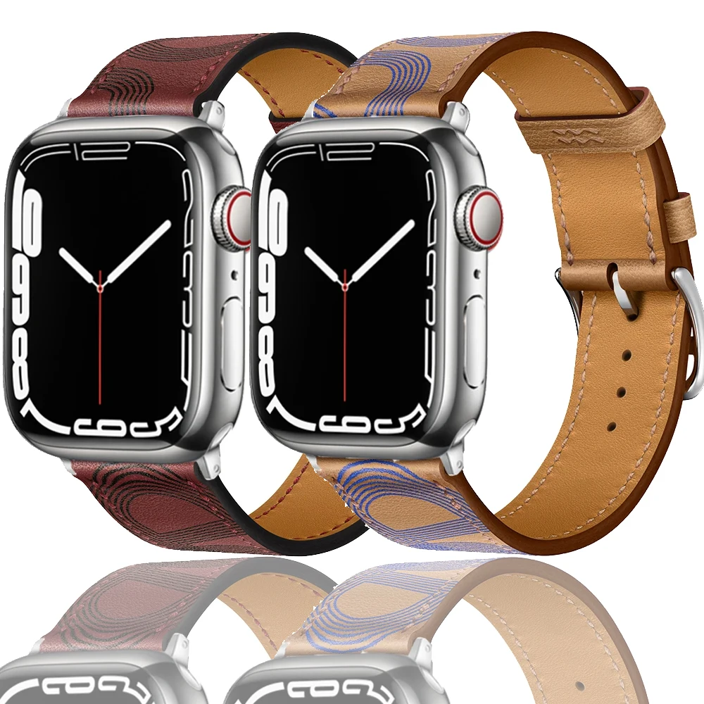 

Leather Strap for Apple Watch Band Ultra 49mm 10 42mm 46mm 9 8 7 41mm 45mm Comfortable Wristband for IWatch 6 5 4 SE 44mm 40mm
