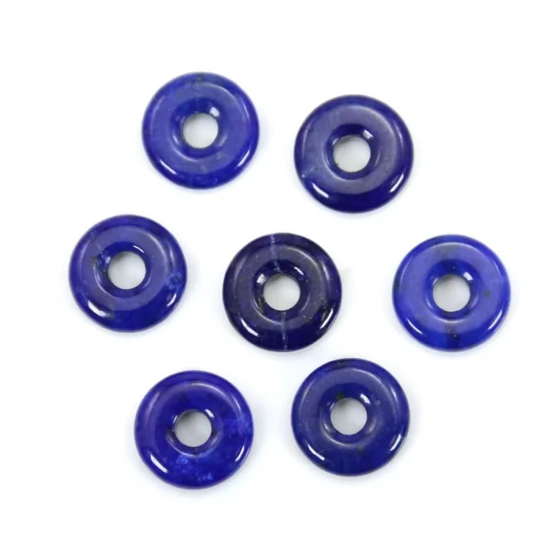 

Lapis lazuli Donut Pi Disc Pendant Circle Charms Beads 8mm Coin Natural Gemstone For Jewelry Making Necklace Earrings