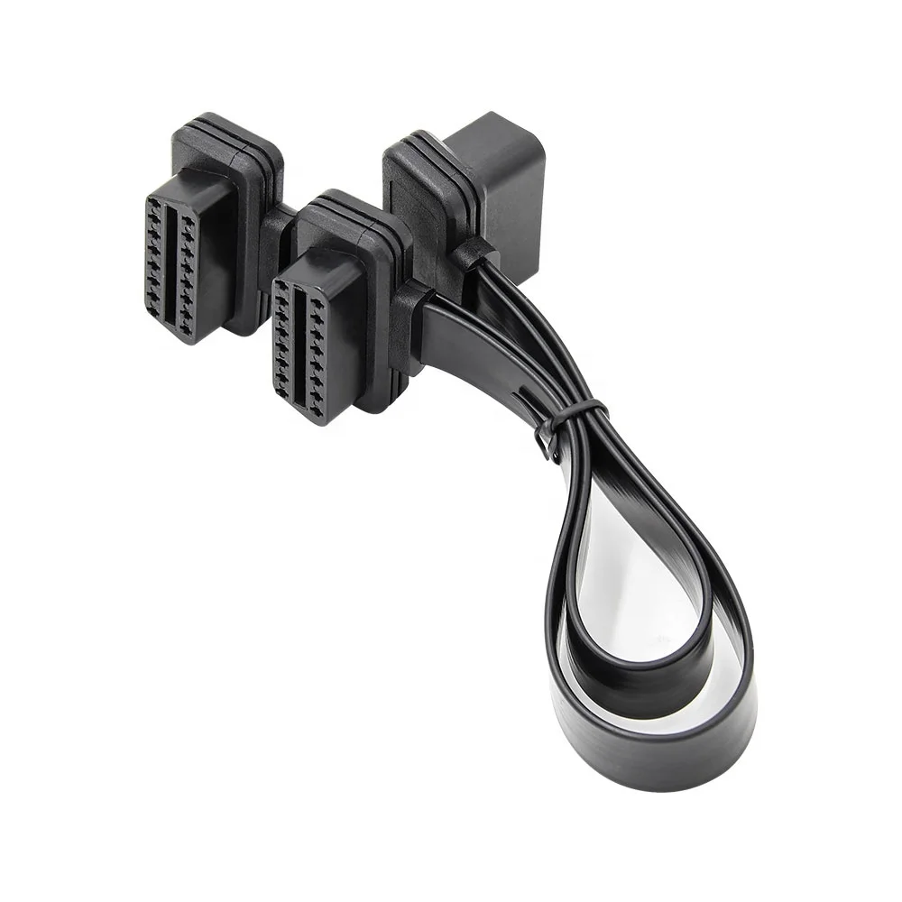 

Заводская цена 16-контактный плоский кабель OBD2 30 см соединительный кабель OBD2 2IN1