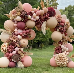 Arco di palloncini rosa rosa polvere Decorazione di fidanzamento per matrimonio Kit di ghirlande di palloncini nudi Boho neutro Decorazioni per feste di compleanno per baby shower