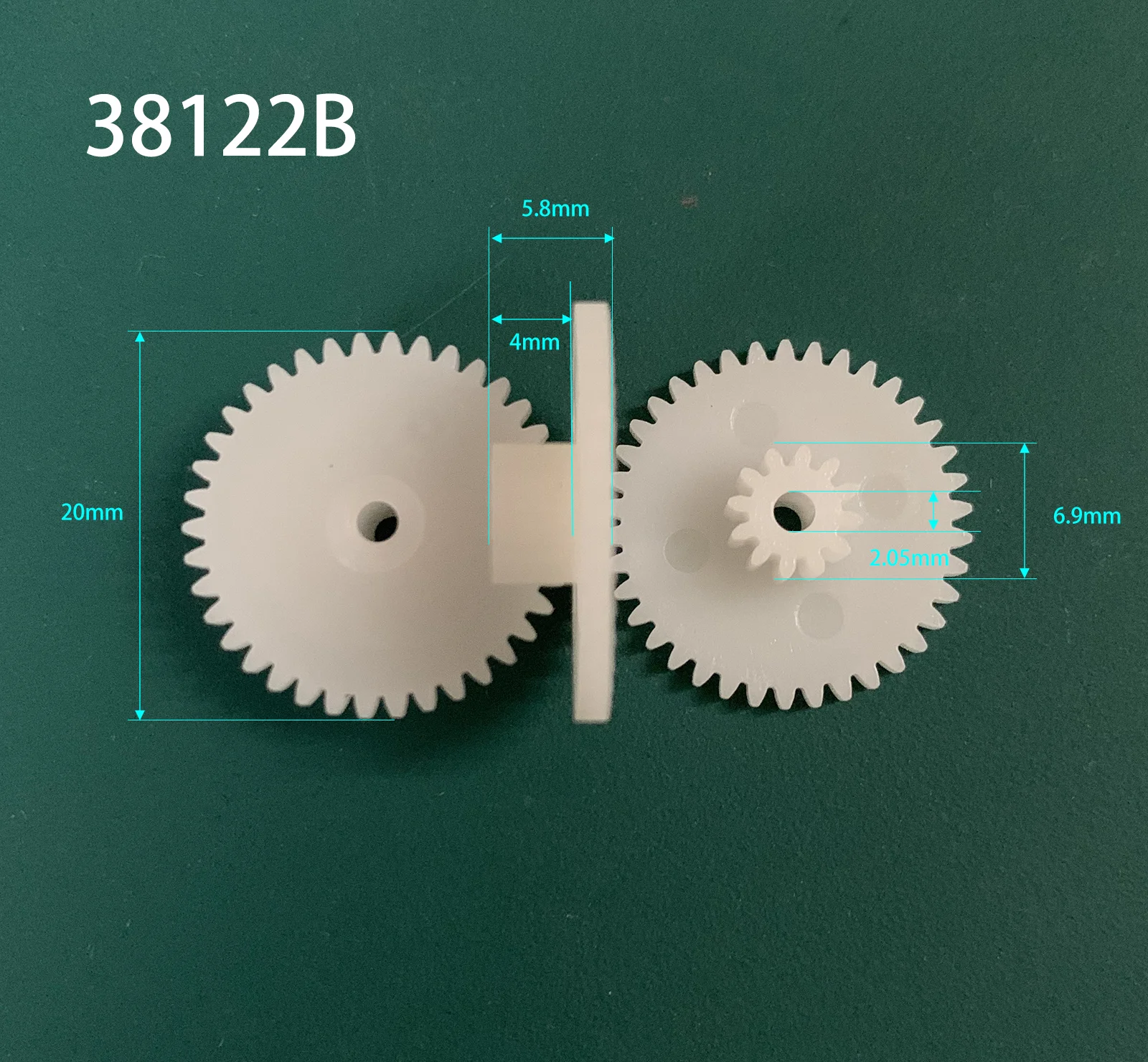 38122B 38122.5B 0.5M Gear OD=20mm Z38+ Z12 Double Plastic Roller Gears Toy Accessories 10PCS/LOT