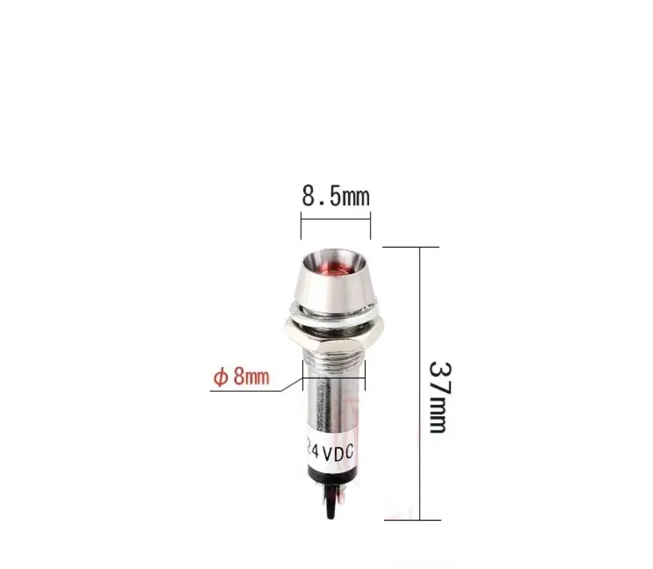 Panel 8mm Mounting Red Green Yellow Power Indicator Light Indication LED Signal Lamp 6VDC 12VDC 24VDC 110VAC 220VAC 380VAC XD8-1