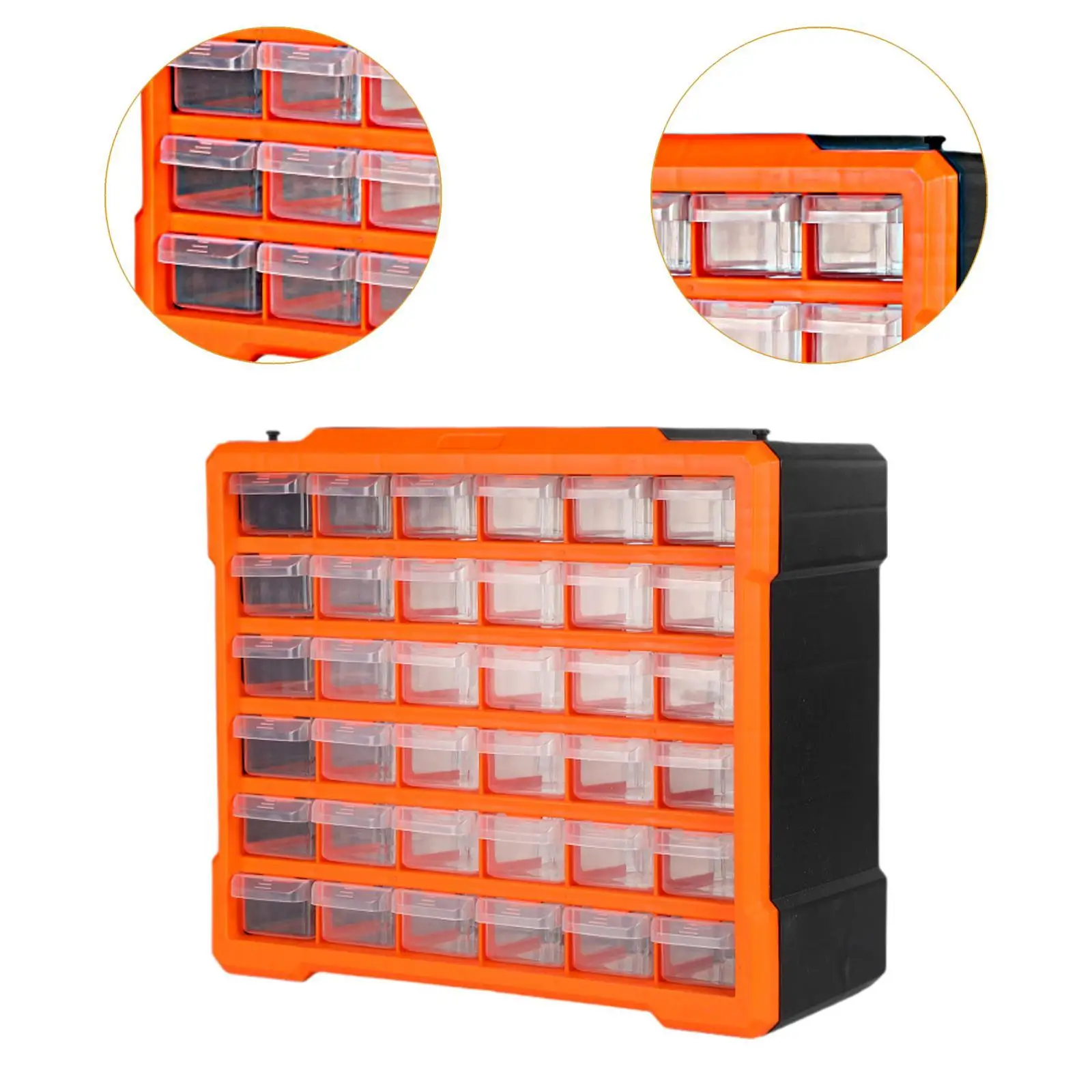 Small Tools Organizer Sturdy Nuts Bolts Container 36 Drawers for Daily Use