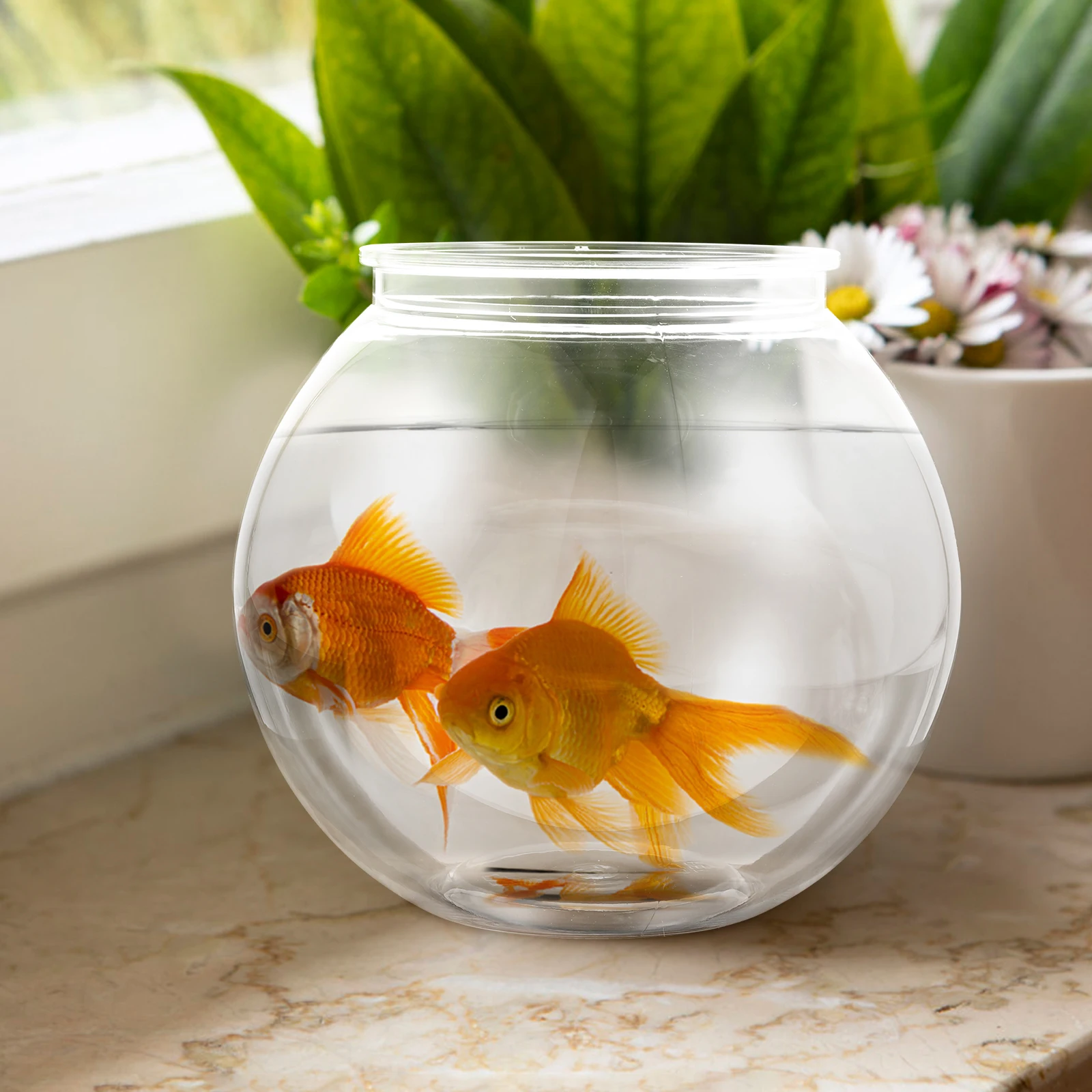 

1pc Plastic Fish Tank Round Transparent Aquarium Desktop Small Fish Bowl Household Landscape Tank Hydroponics Plant Holder Clear