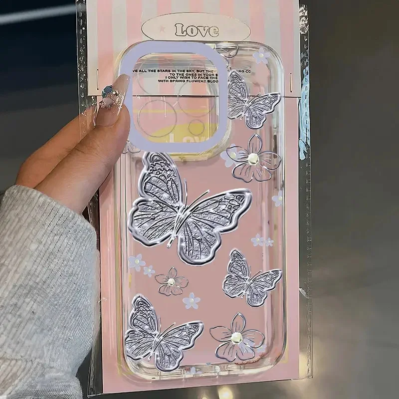 Butterfly Pattern Full Body TPU Phone Case for Xiaomi 14 13 13T 12 12T 11T 14T Pro 11 Lite 5G Transparent Shockproof Back Cover