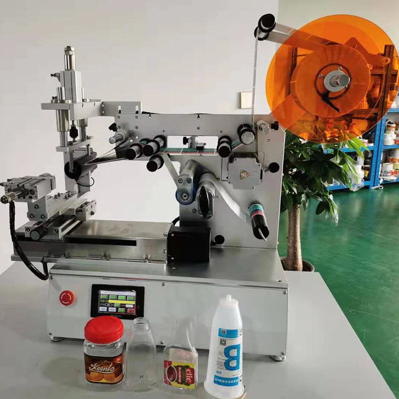DOVOLL Glass Jar Sticker Square Water Bottle Sleeve Semi Automatic Round Bottle Plastic Cans Lighter Labeling Machine