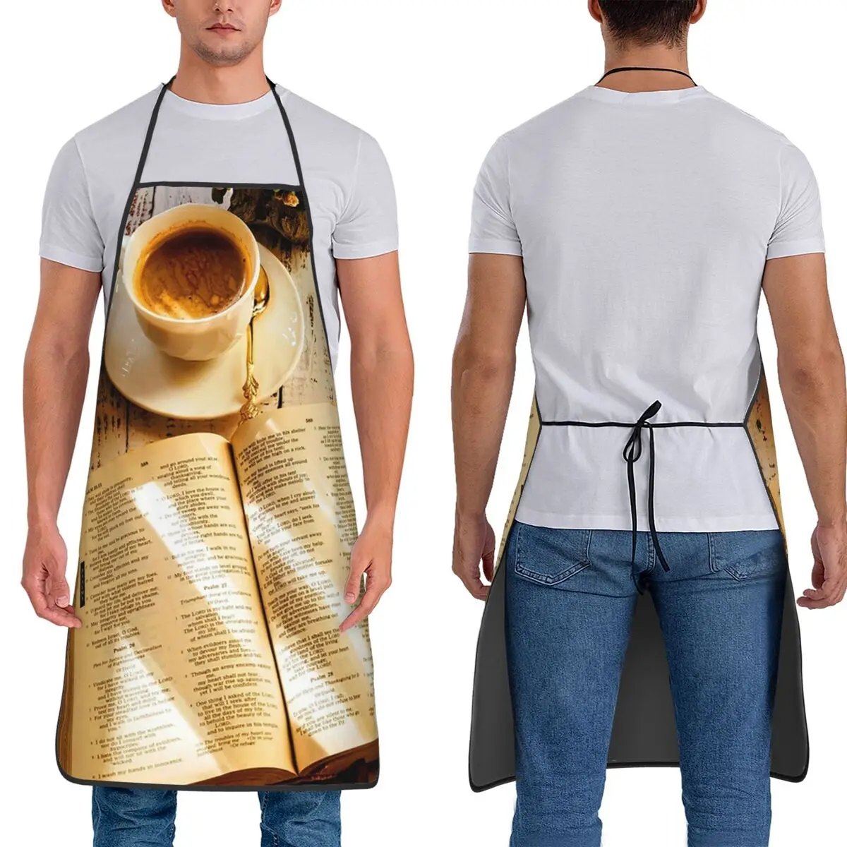 

SUBLIME Coffee And Psalms Aprons Chef Cooking Baking Tablier Sleeveless Bib Kitchen Cleaning Pinafore for Women Men Gardening
