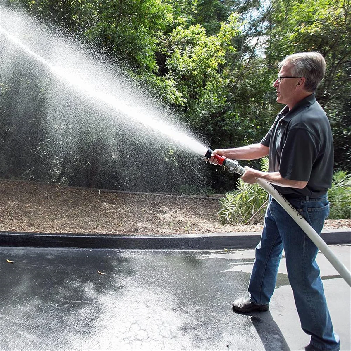 

NEW Fire Hose Nozzle,2In NPSH HeavyDuty Industrial Fire Hose Constant Flow Fog Nozzle with 2Pc 2In Camlock Fitting Coupling