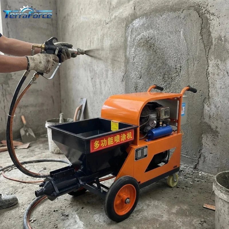 Automatic Wall Plastering Machine Cement Mortar Sprayer 380V 4kw for Indoor Outdoor Rendering