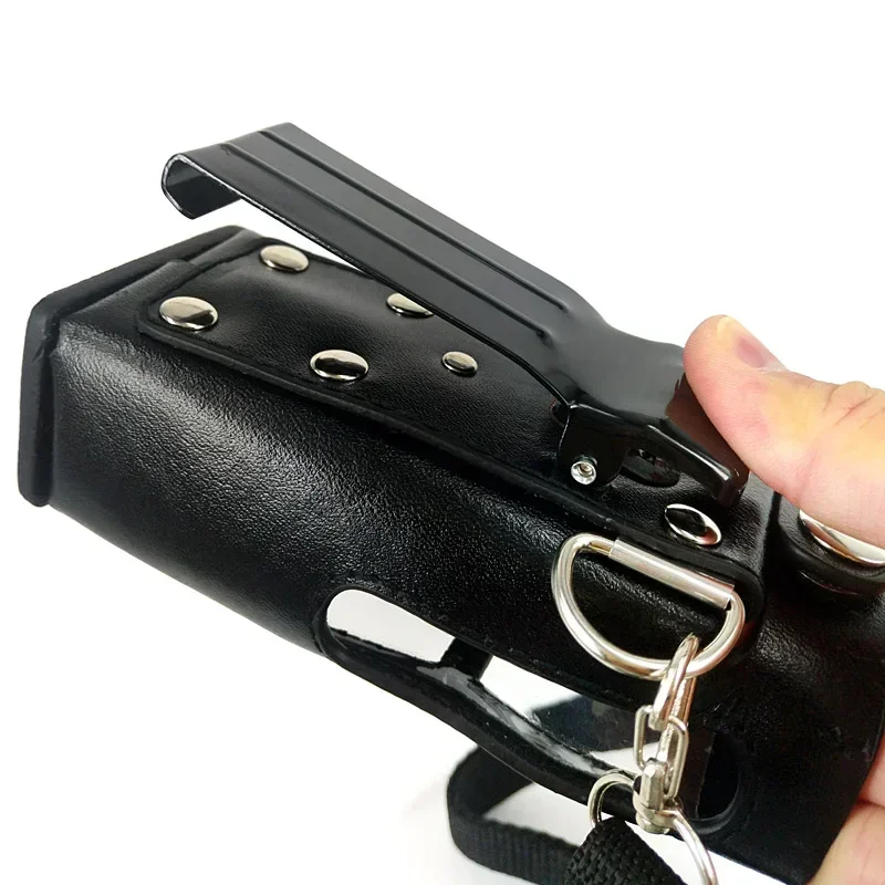 

Walkie Talkie Leather Protective Sleeve Bag Hard Holster Case with Belt Clip for Motorola MTP3150 MTP3100 MTP3250 Two Way Radio
