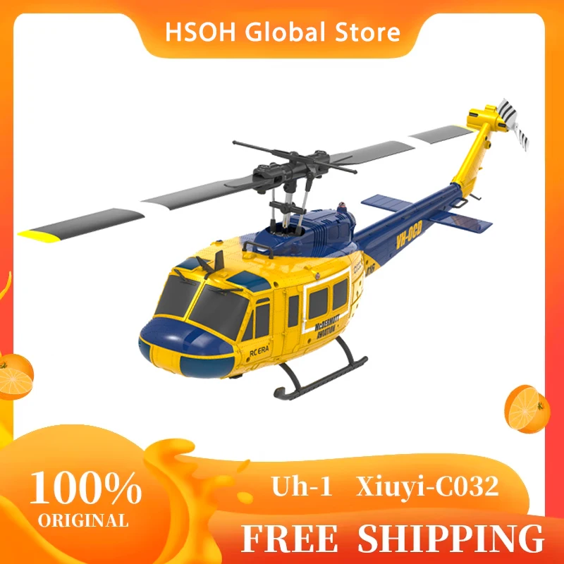 

RC ERA UH-1 Huey 2.4G Вертолет с дистанционным управлением 6-канальный 6-осевой гироскоп Одна клавиша перевернутый пилотаж Интеллектуальная радиоуправляемая модель самолета