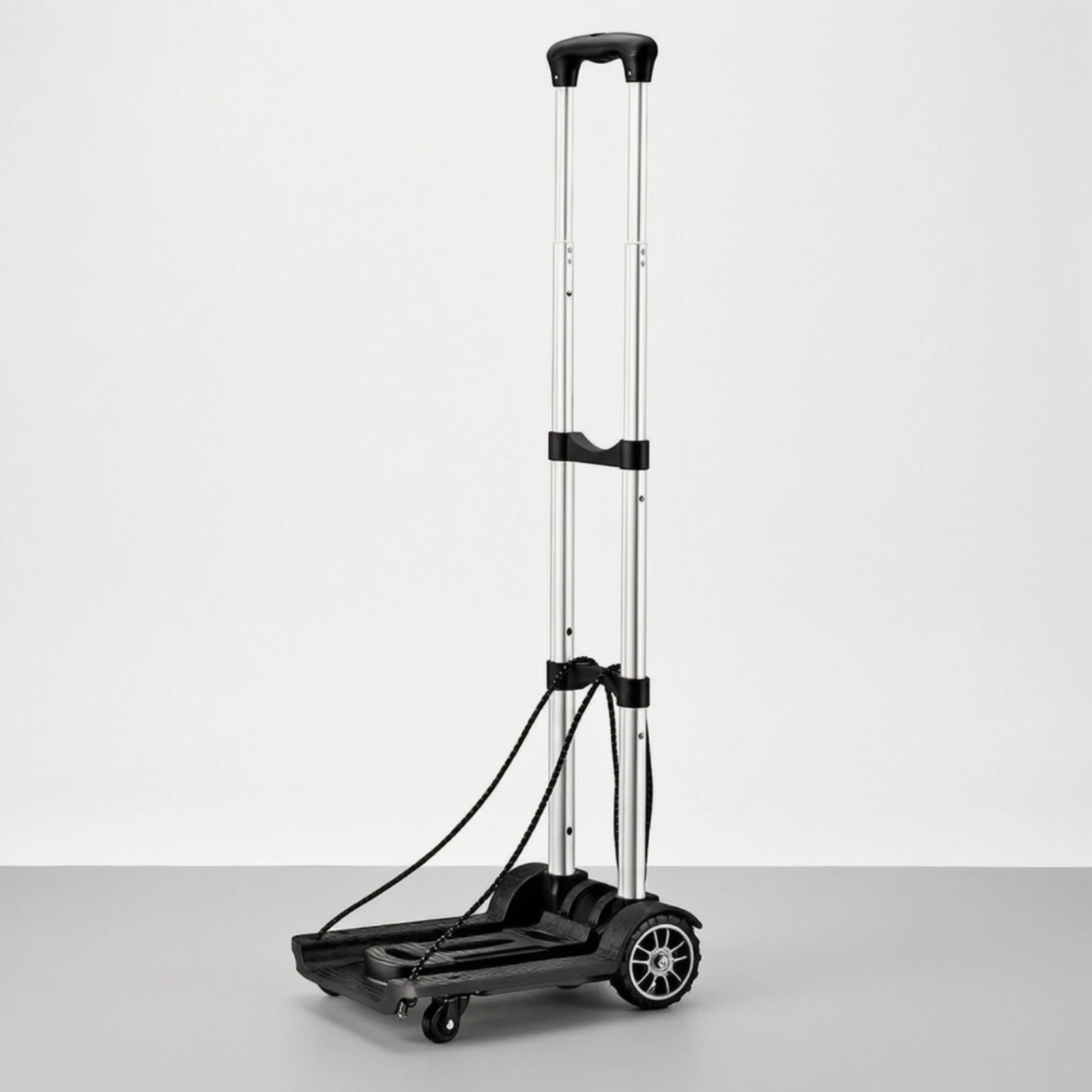 Folding Dolly 40 Kg Capacity Trolley with Telescoping Handle Platform Cart with Swivel Casters Lightweight for Moving Groceries