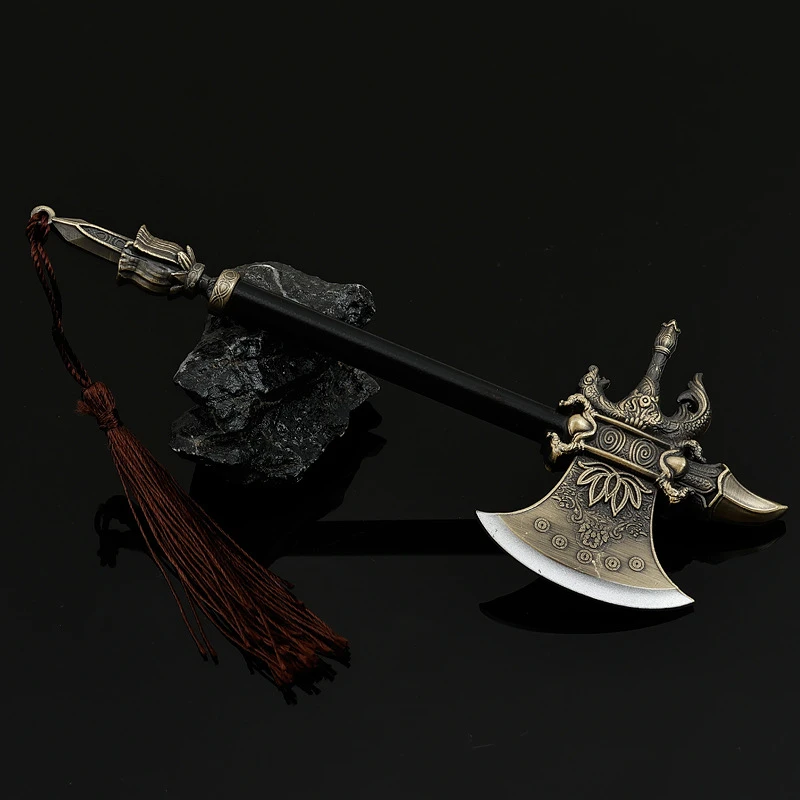 18cm/7.08in Black Myth: WuKong Yang Jian Kaishan Axe Game Peripherals Metal Toy Swords Weapon Models Crafts Ornaments Boys Gifts