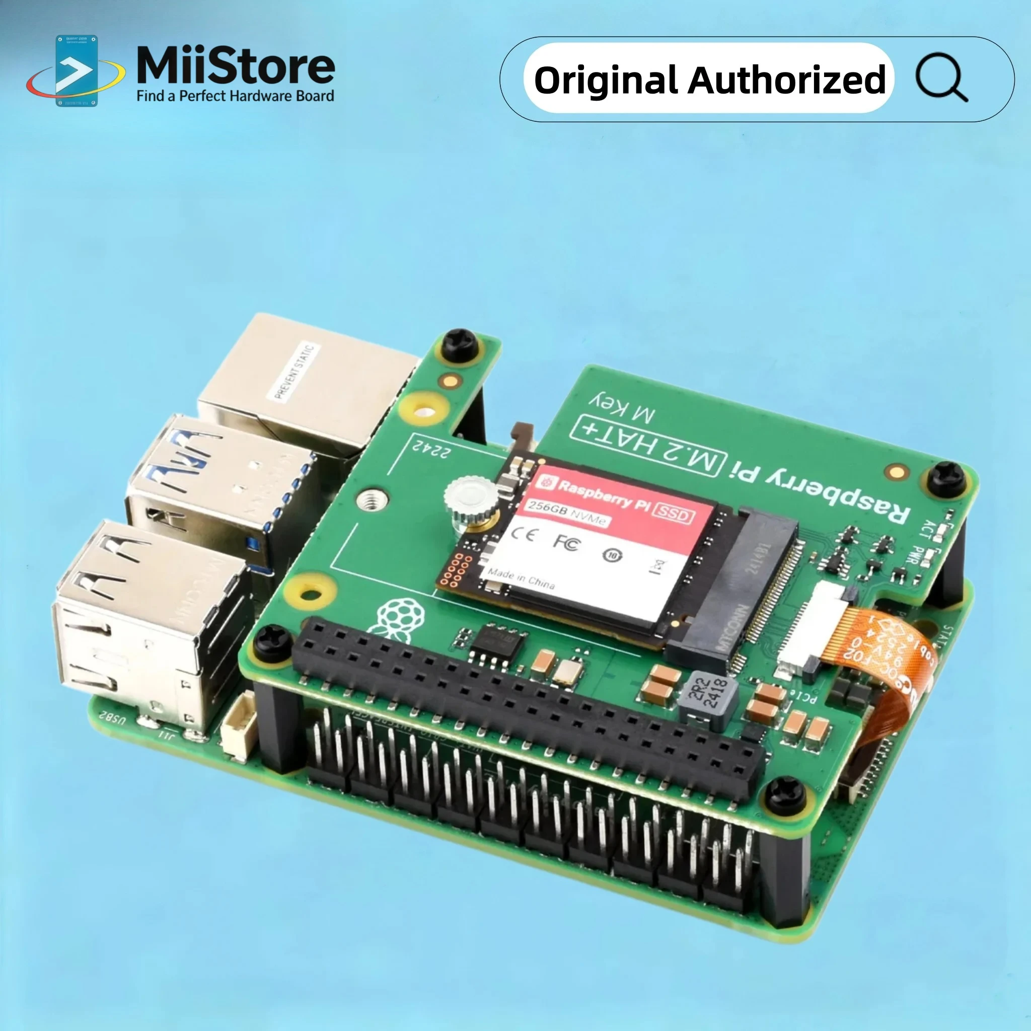 Raspberry Pi SSD Kit 512GB High-speed Solid State Drive And Raspberry Pi M.2 HAT+ Complies With PCIe Gen 3