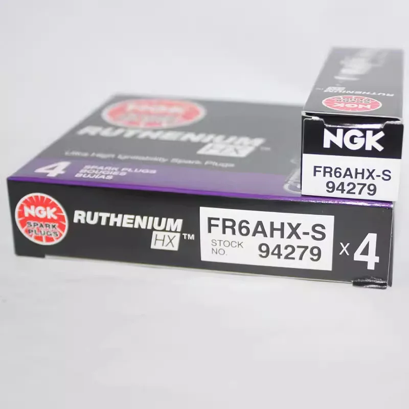 4Pcs NGK Ruthenium Spark Plug FR6AHX-S 94729 for MAZDA MITSUBISHI NISSAN TOYOTA MERCEDES VOLVO SUBARU AUDI HONDA VOLKSWAGEN SEAT