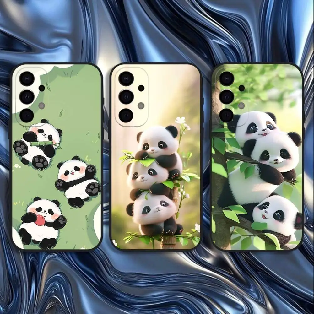 

Cartoon Cute Panda Bear Phone Case For Samsung S25,S24,S21,S22,S23,S30,Ultra,S20,Plus,Fe,Lite,5G Black Cover