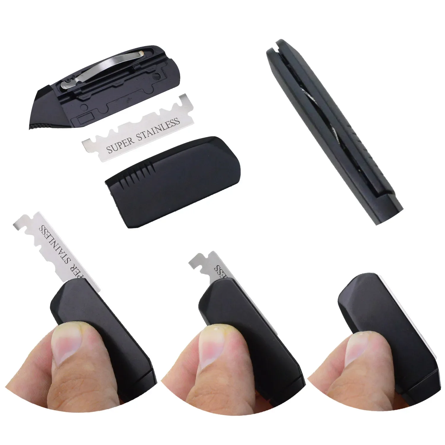 Cuchillas DE afeitar DE un solo borde para hombre y mujer, navaja DE afeitar DE barbero, con mango recto, para Barba, cara, axilas y cuerpo