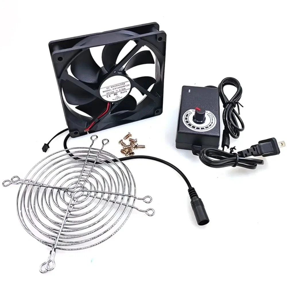 120x120x25mm Cooling Fan with Adapter 12V 0.3A 2700RPM for DVR Xbox TV Box Router Receiver