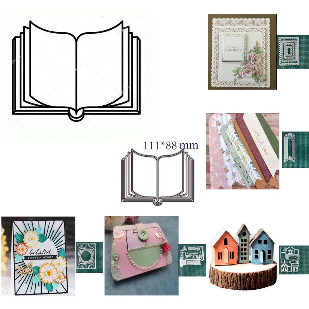 Book frame label box Paper Cut Metal Cutting Dies Scrapbooking Album Paper Cards Crafts Embossing Die Cuts