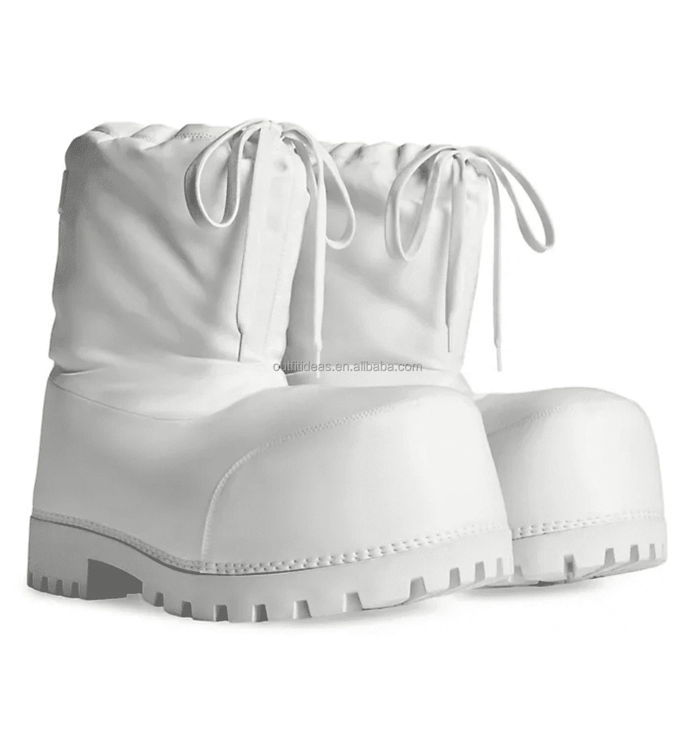 

Мужские лыжные ботинки унисекс с преувеличенным очень круглым носком высшего качества, супермягкие меховые лыжные ботинки из телячьей кожи, низкие белые зимние ботинки Alaska для мужчин