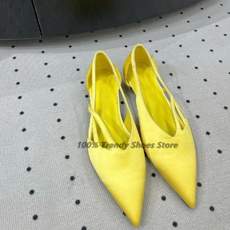 Elegante Seide Dünne Streifen Hohl Vielseitige Sandalen Für frauen Sommer Starke Ferse Neue flache schuhe Außenhandel frauen Schuhe