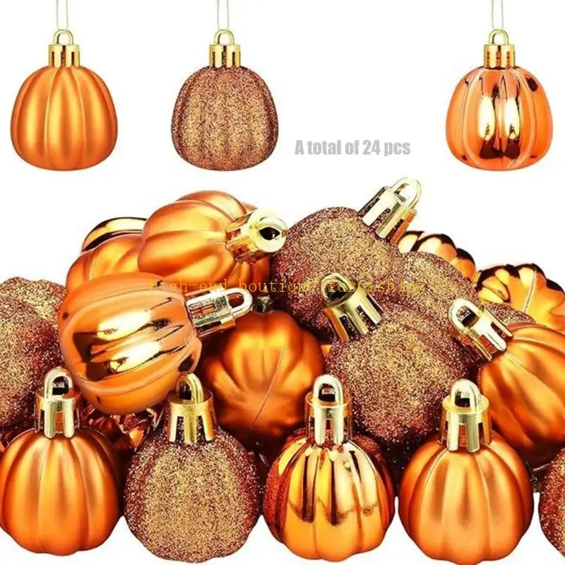 

L9NB 24 Pcs Thanksgiving Tree Decorations Fall Pumpkin Hanging Ornament For Home Autumn Party Halloween Christmas