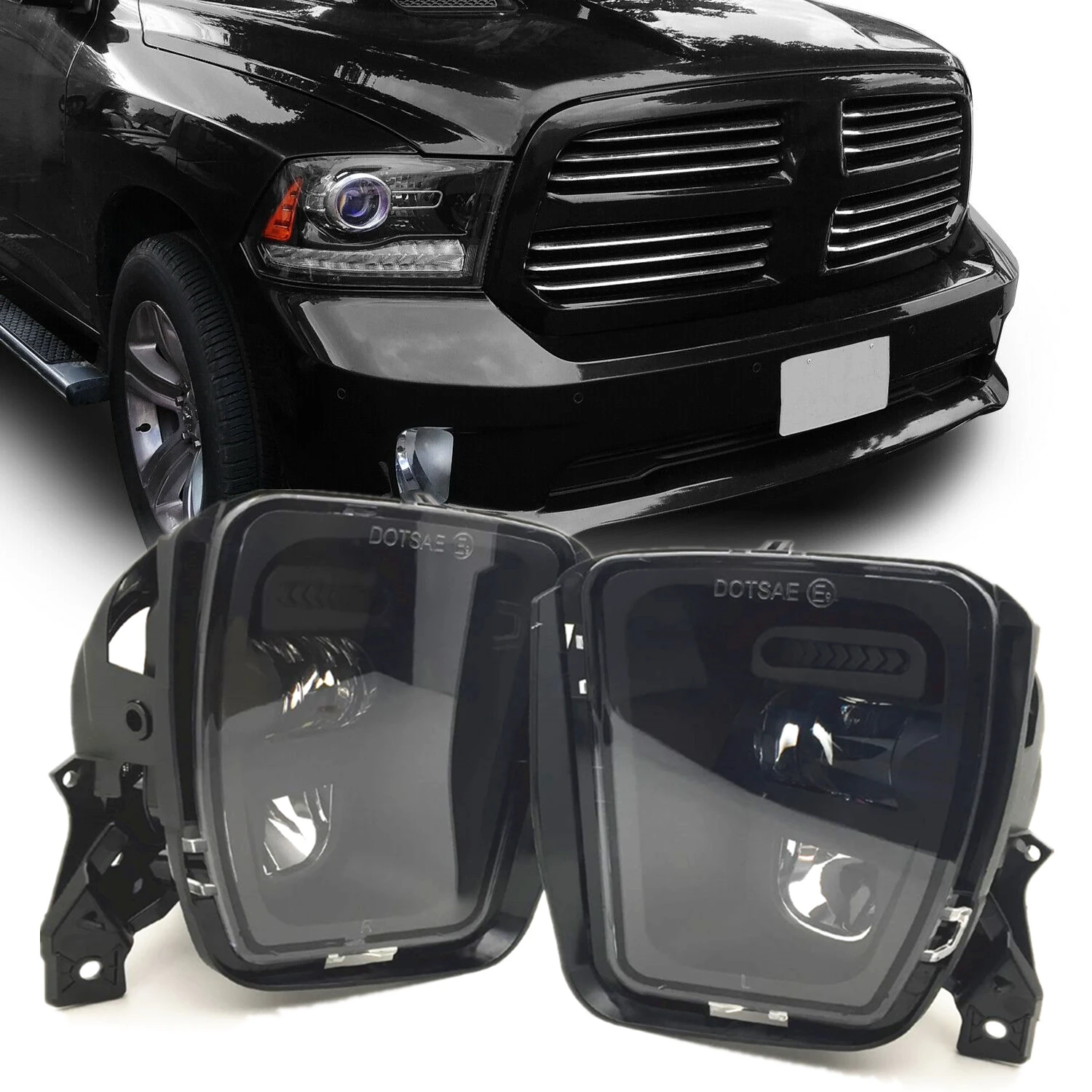 

For 2013-2018 Dodge Ram 1500 Pickup Front Bumper LED Fog Lights Assembly Plug And Play 48W Car Accessories