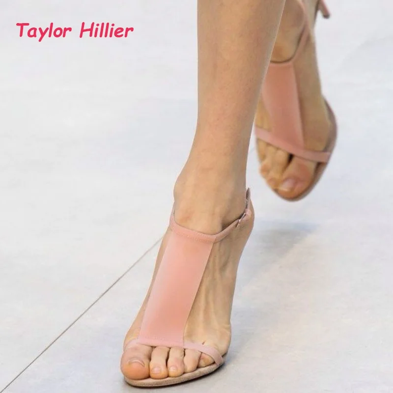 

T-Strap Open Toe High Heel Sandals Women Fashion Ankle Buckle Strap Thin Heel Ladies Classy Summer Daily Party Shoes