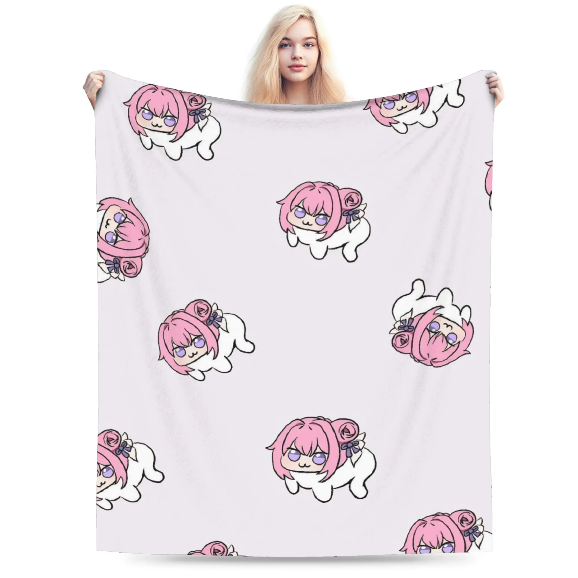 Nikke Doro Blankets Flannel All Season  Portable Ultra-Soft Throw Blankets for Bedding Couch Plush Thin Quilt