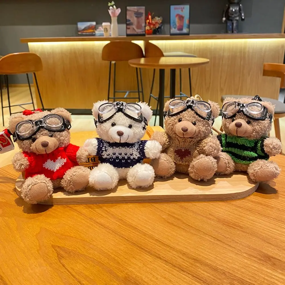 Muñeco de oso marrón de dibujos animados, colgante de oso de peluche, bonito bolso, accesorios, colgantes de felpa, adorno colgante, regalo