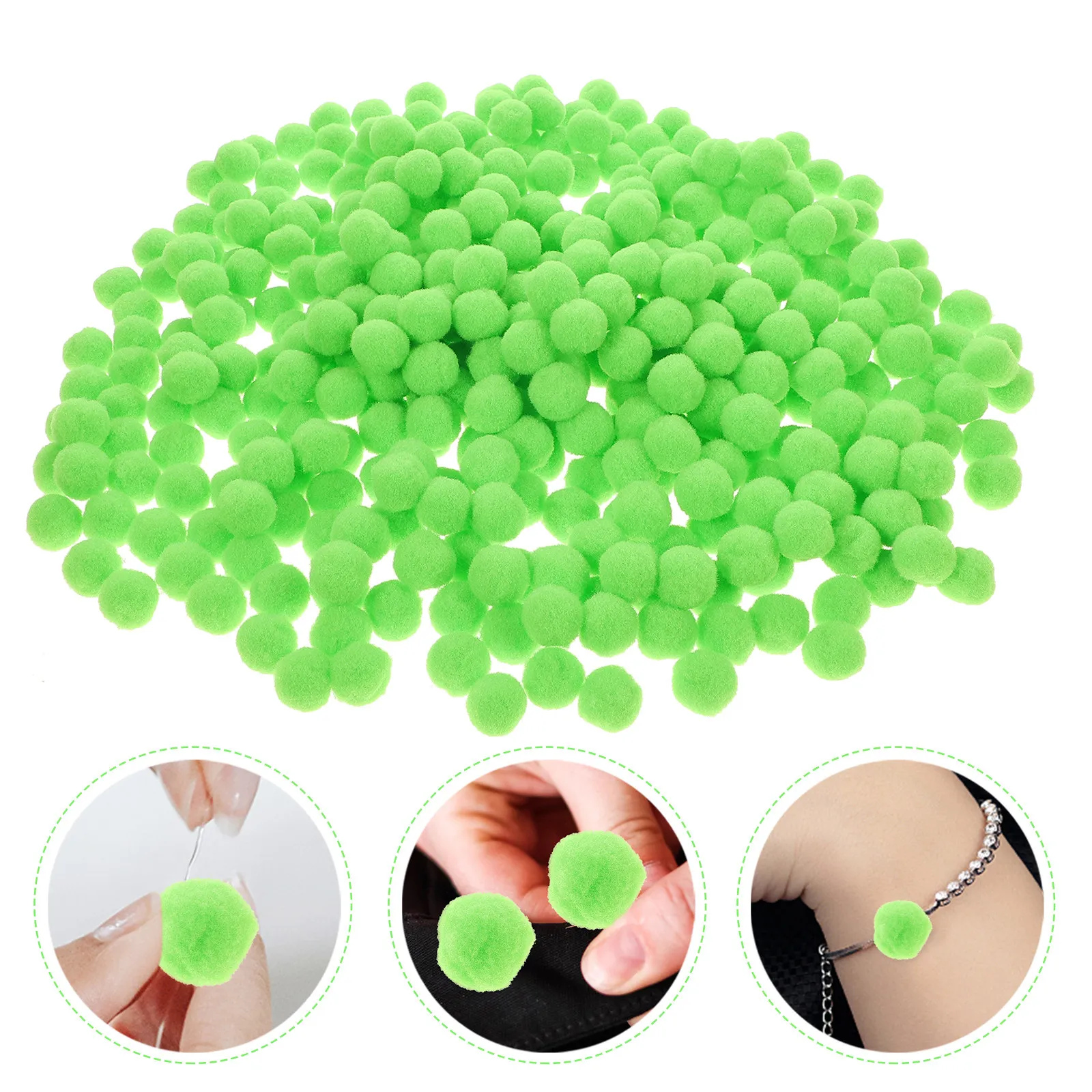 

2000Pcs Pom Pom Craft Materials Creative Decorative Balls for DIY Clothes Hats Accessories Red Green Multipurpose Pompoms Arts