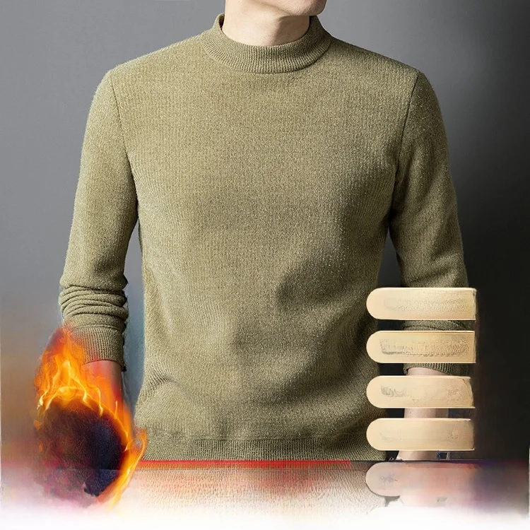 

Slim Fit Winter Casual Sle Knitted Sweater for Middle-Aged And ly Embroidered Thiened Long Sve Crew Ne Sweater