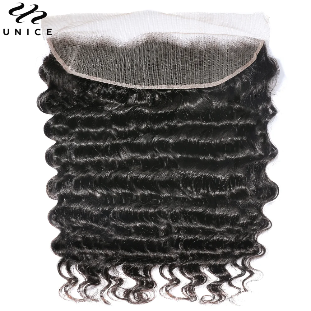 UNice Hair Water Wave 3/4 Bundles with 13x4 Lace Frontal Virgin Human Hair Bundles Can Make 250% Water Wave Lace Fro Wig