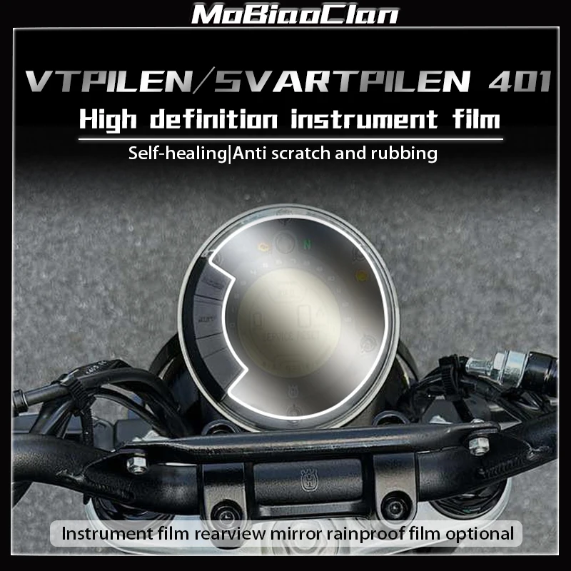 For Husqvarna SVARTPILEN 401 VITPILEN 401 Headlight Film Color Change Protective Film Smoked Black Light Film Instrument Film