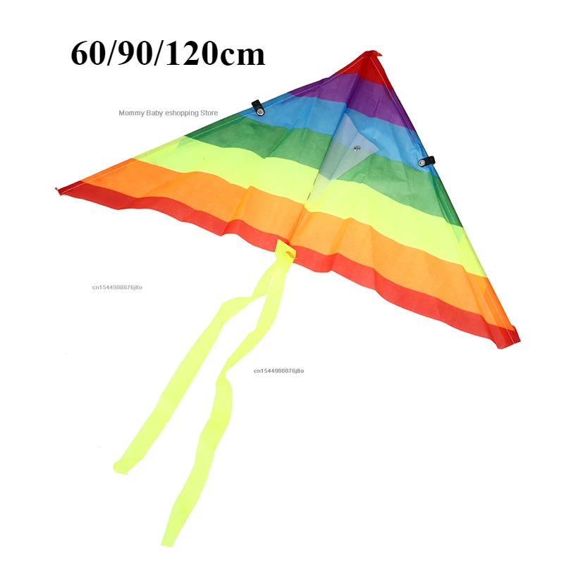 

New Colorful Triangle Rainbow Kite Flying Toys Kite for Children Kids with 30M Kite String Kids Outdoor Fun Sports Kites Toys