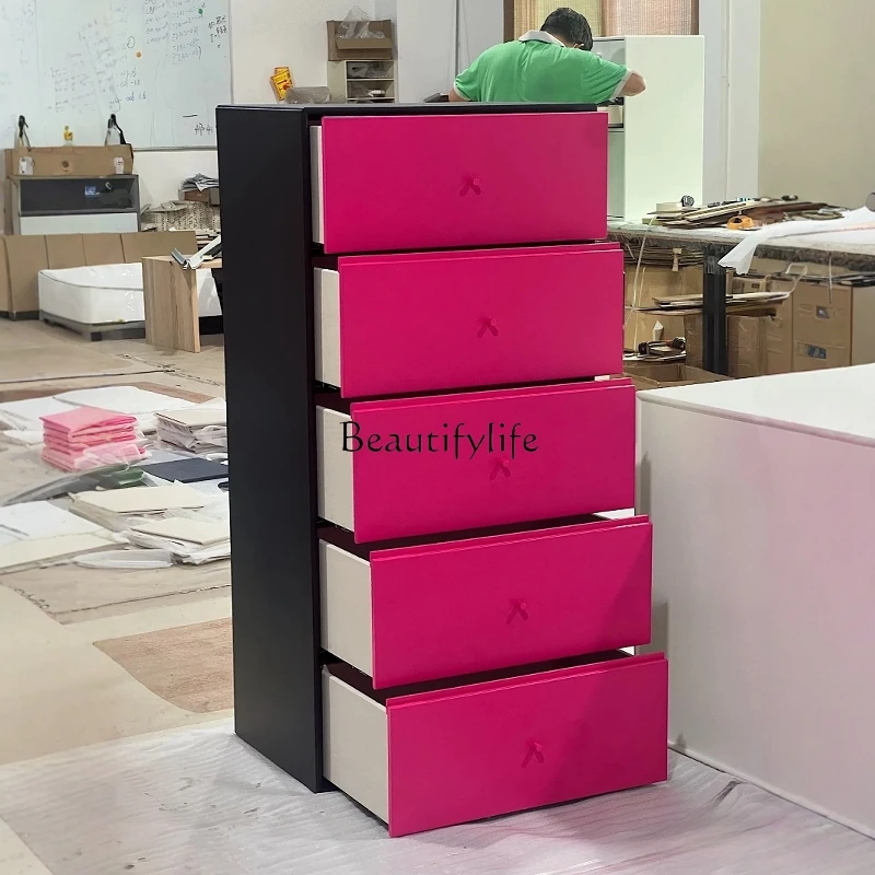 *Simple storage is customized against the wall drawer cabinet.