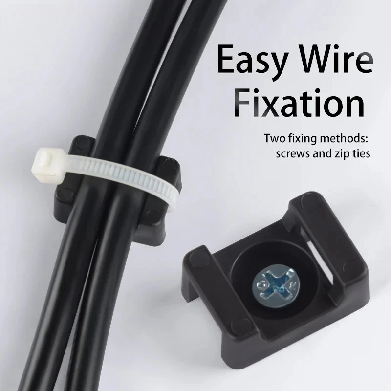 50/100PCS Cable Tie Mounts Seat Fixed Seat Wire Buddle Saddle Type Plastic Holder STM HC-2 HC-4 Data Line Winder White Black