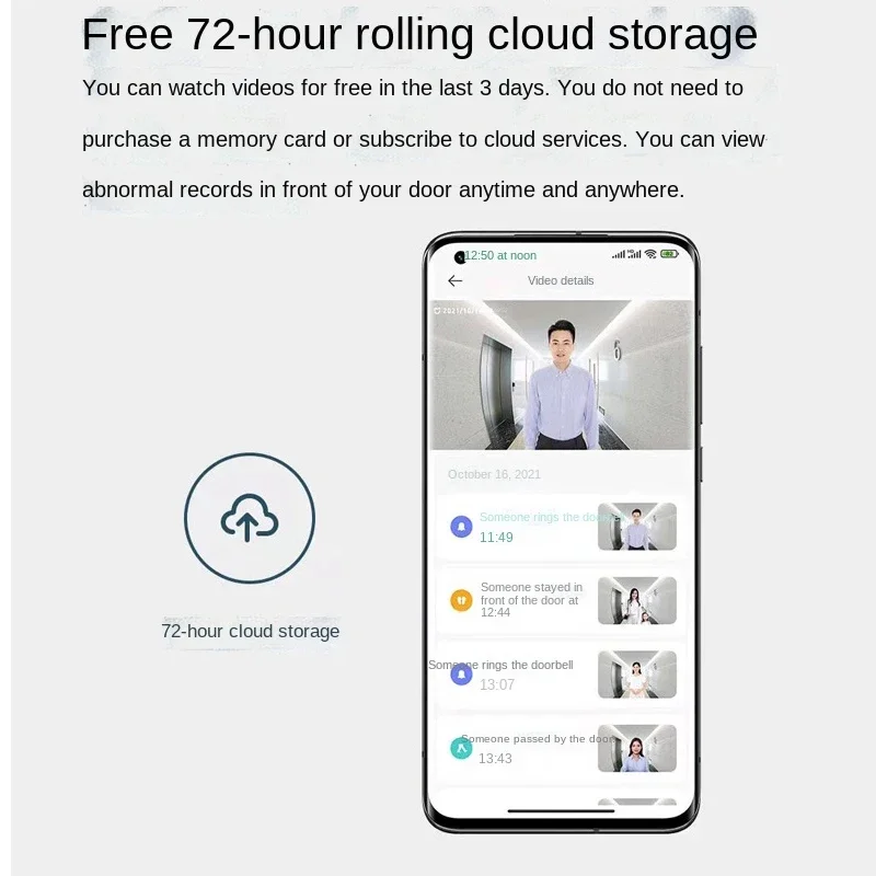 Versione globale Mijia Smart campanello 3 180 ° Large FieldView 2K Ultra HDResolution AI riconoscimento umanoide visualizzazione remota in tempo reale