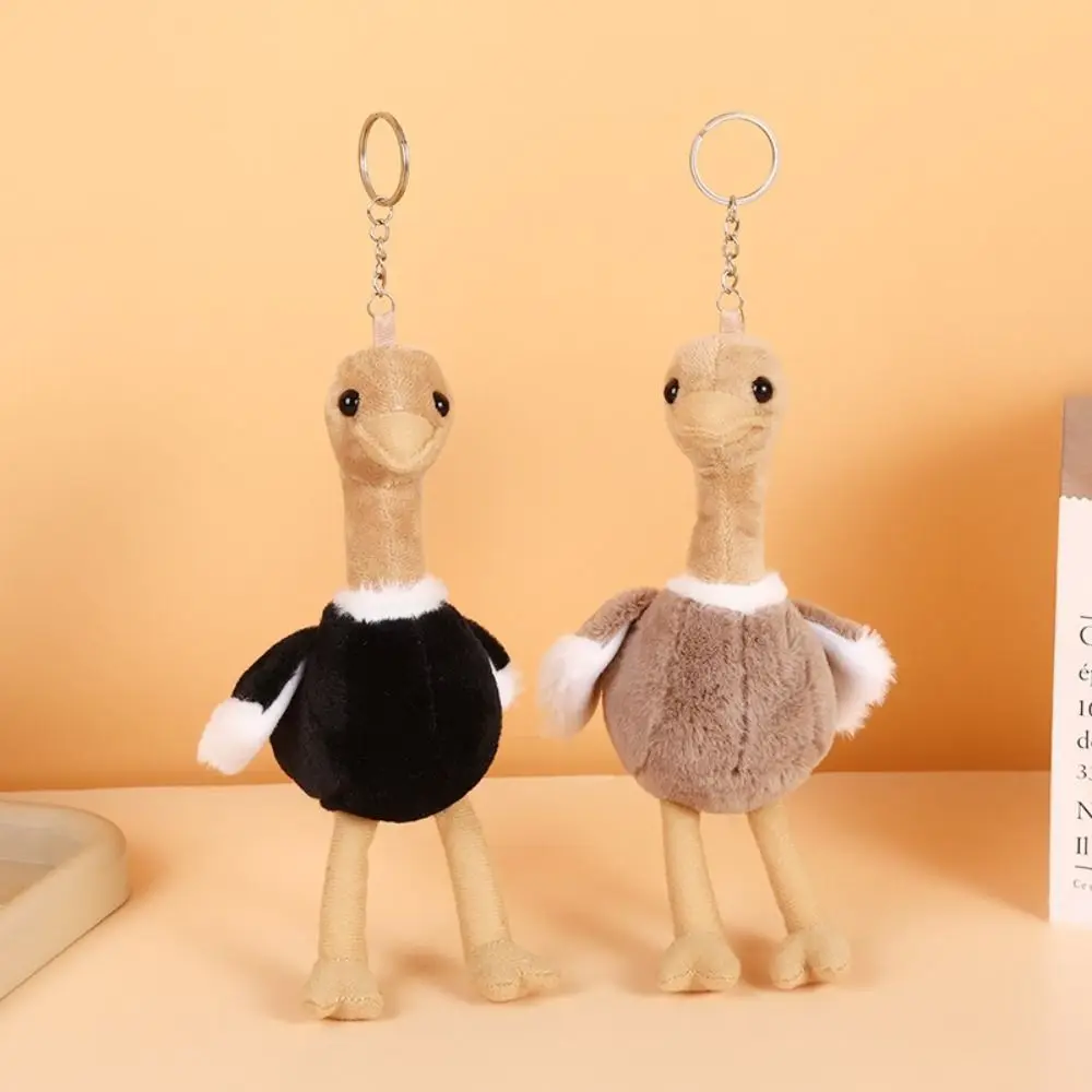 Hanging Decoration Soft Stuffed Ostrich Plush Toy Kawaii Style Cute Design Cartoon Pendant Sweet Style Stuffed Keyring Kid Gift