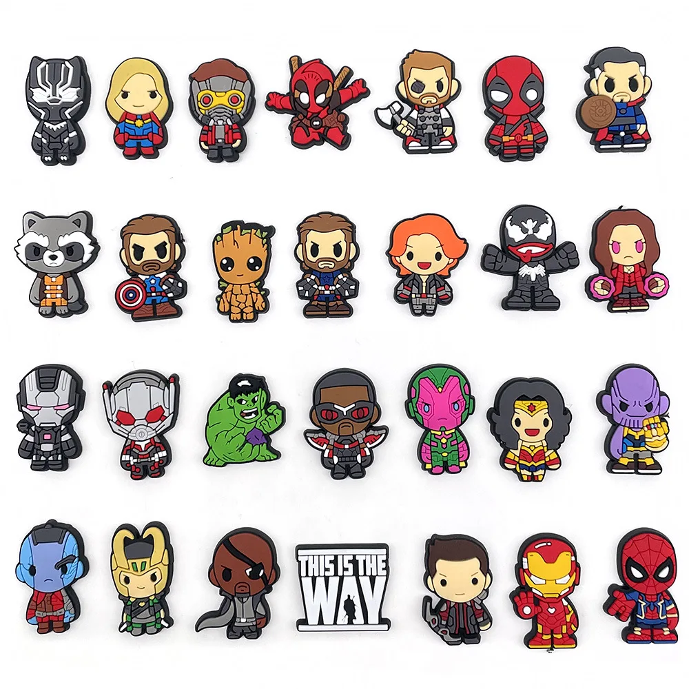 Mesuca Marvel Superhelden PVC-Schuhcharms Spider-Man Iron Man Hulk Captain America Clog-Schuh DIY-Deko-Accessoires Geschenk – Detail 4