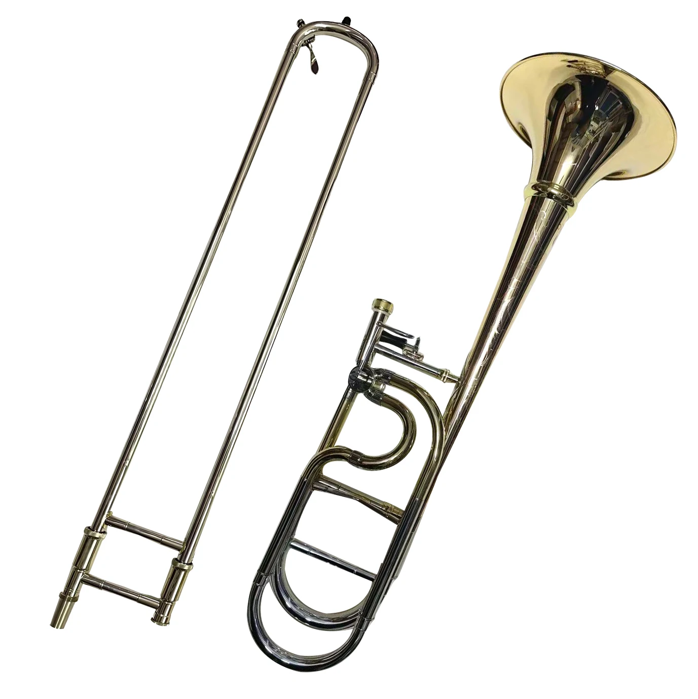 Professional Level Rose Brass Material Tenor Trombone With Departed Bell For Professor Playing