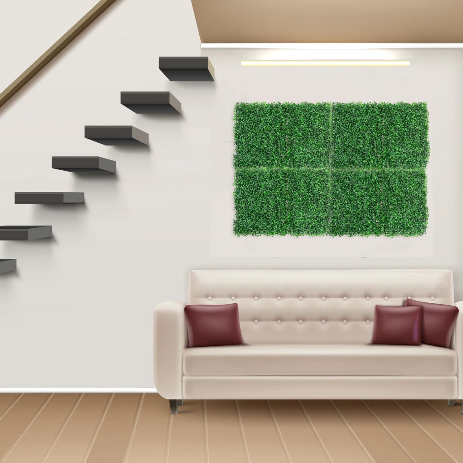 

Simulated Plant Wall Panels Artificial Grass Lawn Decorative Fence Greenery Background Plastic Gardening Outdoor Indoor Privacy