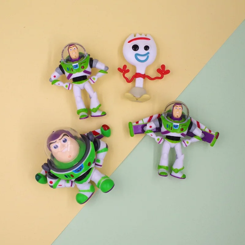 Mainan Anime Disney Toy Story, mainan Anime Woody Jessie Buzz Lightyear Forky, Model boneka, dekorasi kue Desktop untuk hadiah anak-anak