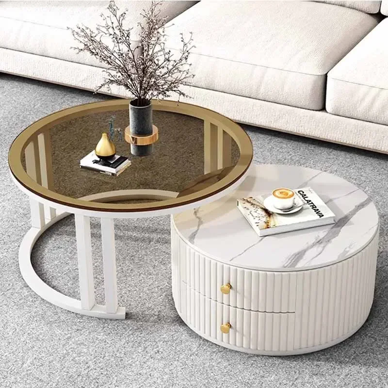 

Adjustable Organizer Coffee Table Legs Metal Unique Glass Coffee Tables White Premium Table Basse De Salon Minimalist Furniture