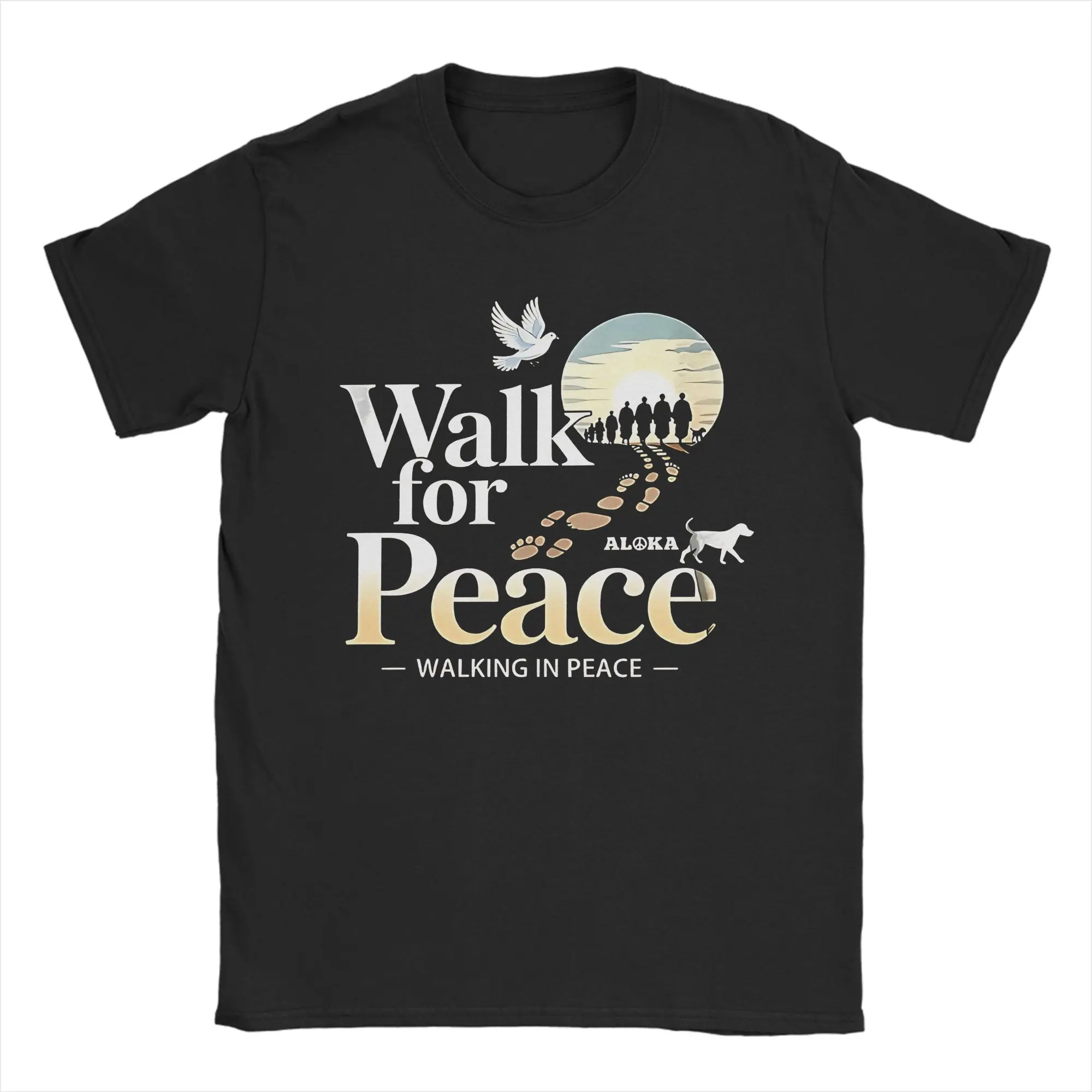 Camiseta de algodón puro con ilustración de Aloka y paloma, camiseta para hombre, camisetas impresionantes de verano, camiseta Hipster con cuello redondo