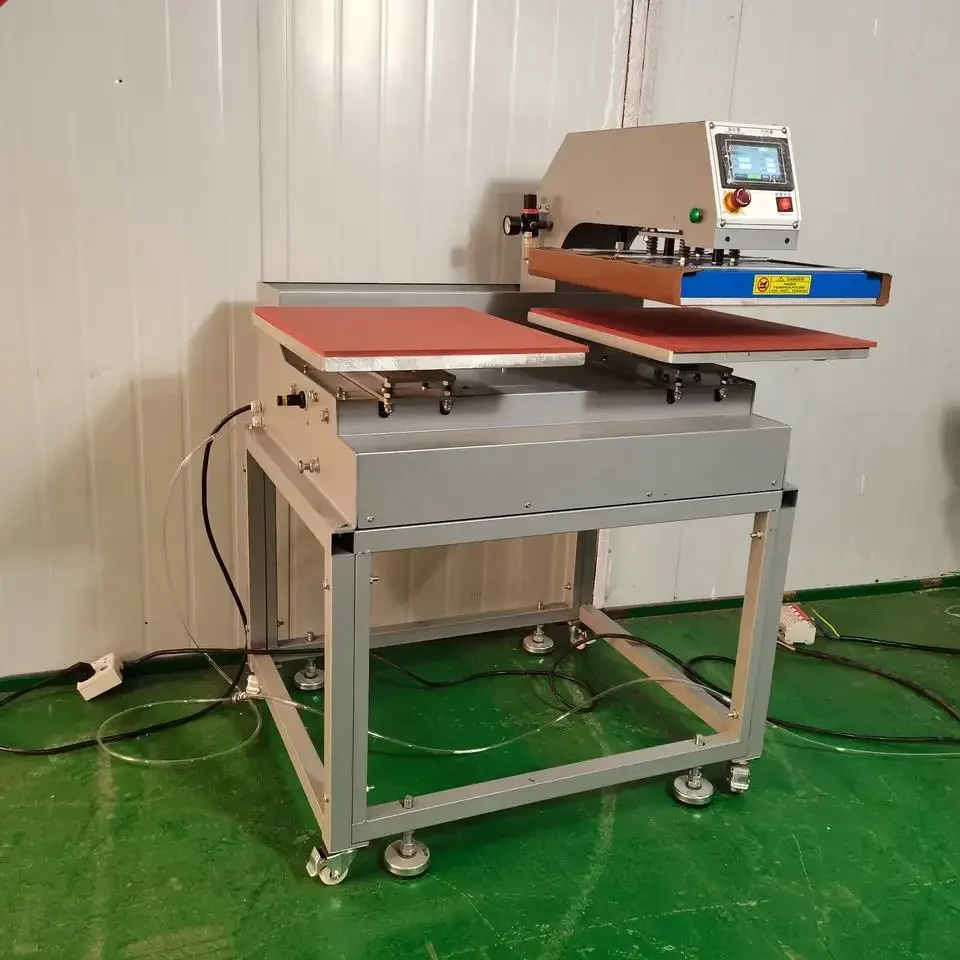 

Pneumatic double station heat transfer press 40*60cm,220V T-shirt marks Hot stamping transfer printing machine