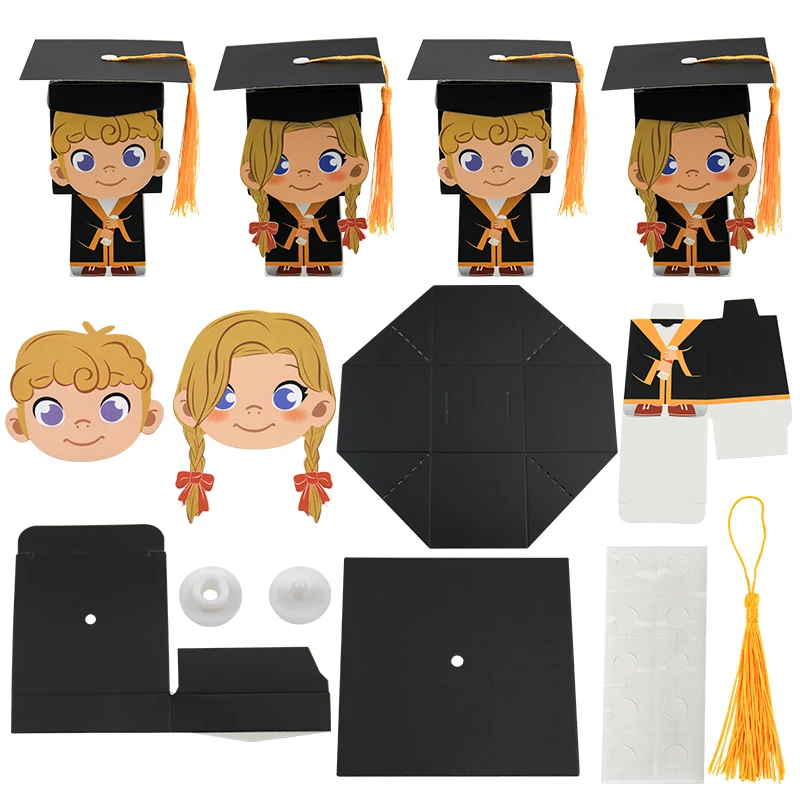 10 قطع من علبة هدايا حلوى التخرج - مثالية للاحتفالات التخرج وموسم التخرج وهدايا الحفلات والديكورات #5