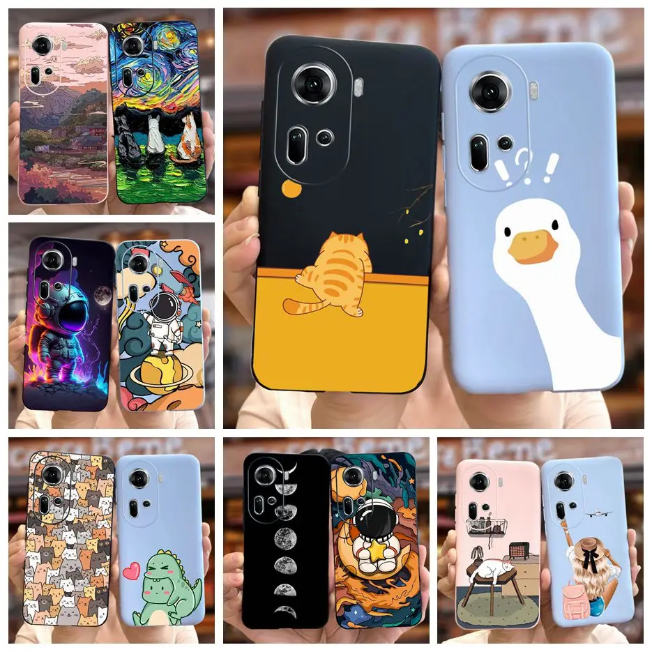 For Oppo Reno 11 5G Case CPH2599 Cute Fashion Painted Cover Soft Silicone Phone Case For Oppo Reno11 Pro Reno 11F Reno11 F Shell